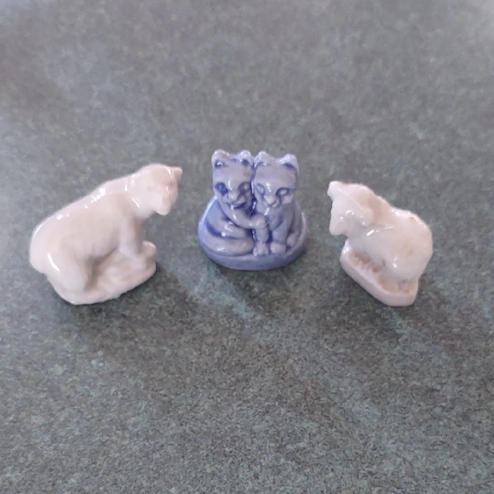 Set of 3 Vintage Wade of England Miniature Ceramic Animal Figurines